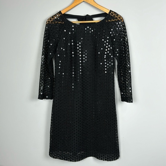 Lilly Pulitzer Aaliyah Sequin Shift Dress. Black. Size 4. - Picture 1 of 9